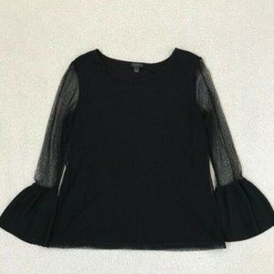Ann Taylor Sheer Bell Sleeve Top